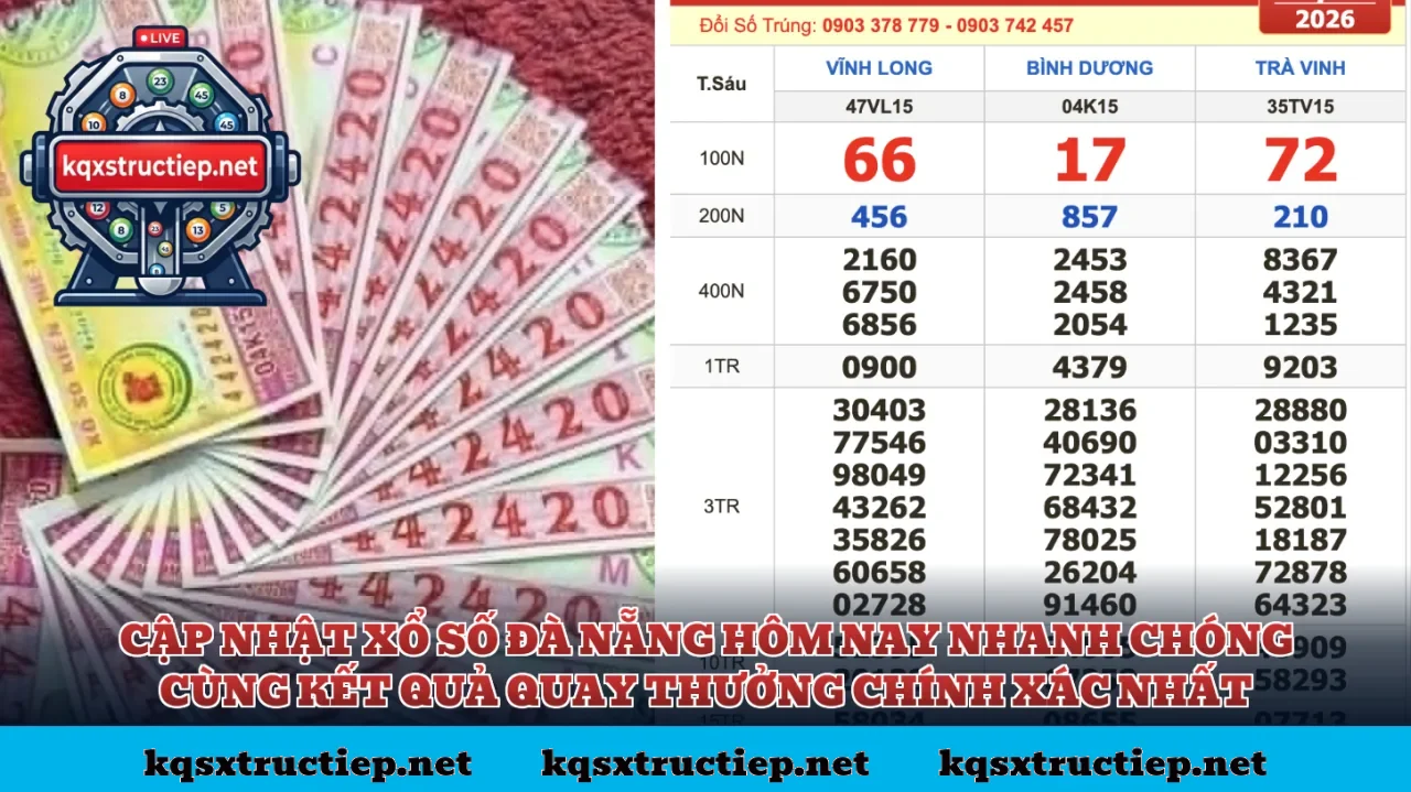 Cập nhật xổ số Đà Nẵng hôm nay nhanh chóng cùng kết quả quay thưởng chính xác nhất