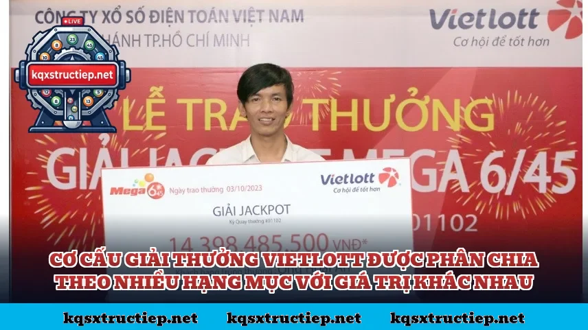 Cơ cấu giải thưởng Vietlott được phân chia theo nhiều hạng mục với giá trị khác nhau