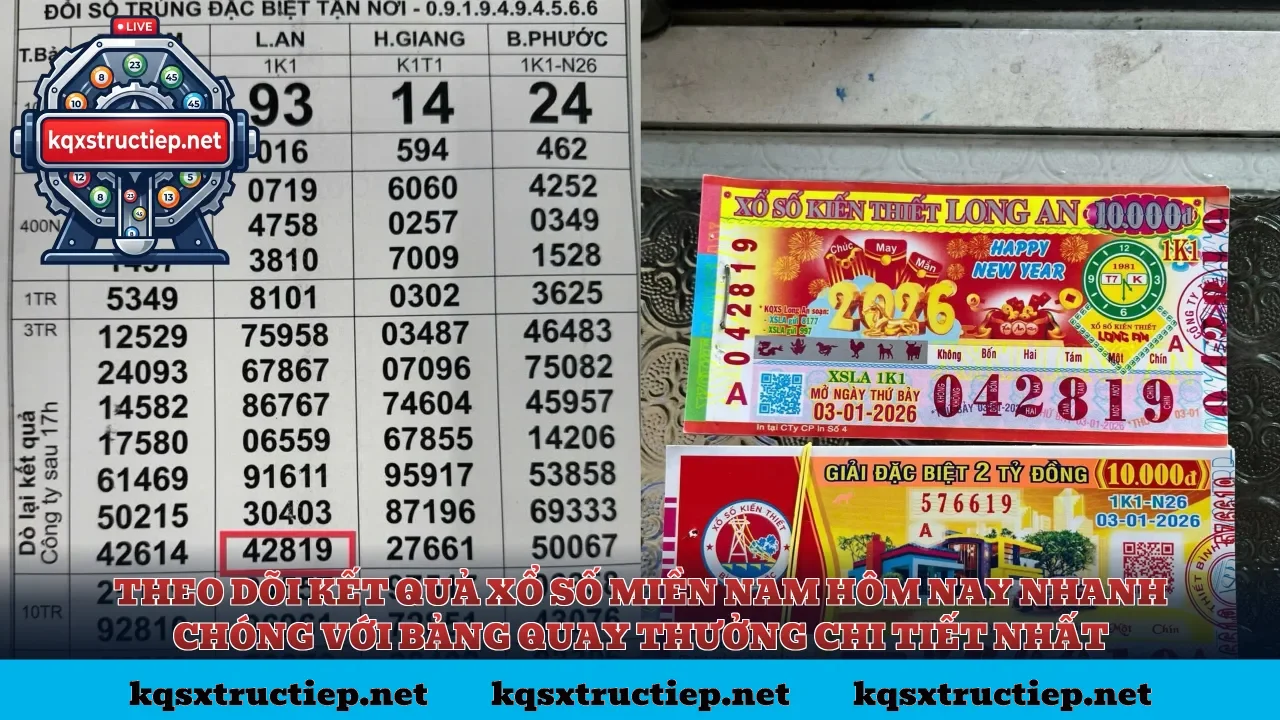 Theo dõi kết quả xổ số miền Nam hôm nay nhanh chóng với bảng quay thưởng chi tiết nhất